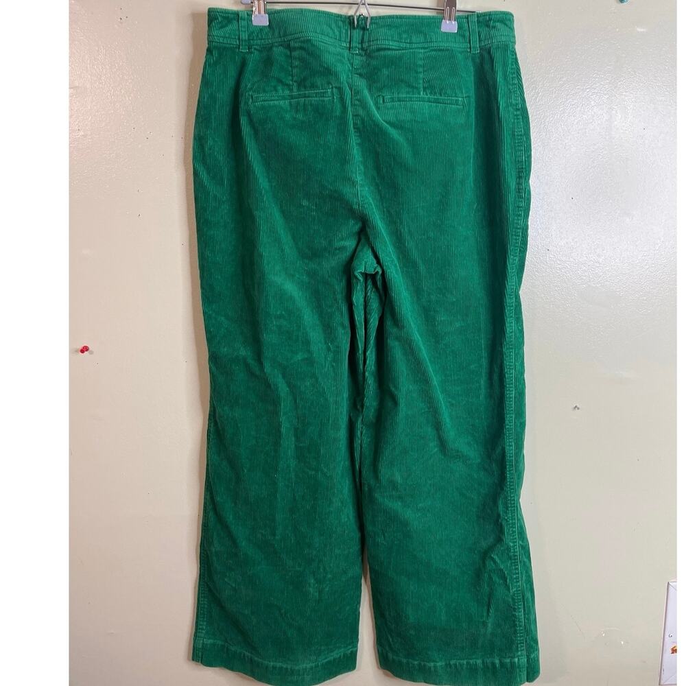 Boden Green Corduroy Wide Leg Trousers Patch Front Pockets Women’s Size 12 - Picture 9 of 14